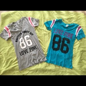 2 pink tshirts
